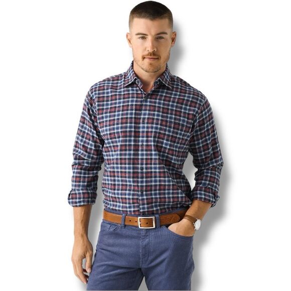 NWT Peter Millar Crown Men's Gander Cotton Sport Shirt Size Medium M Navy - Picture 2 of 7